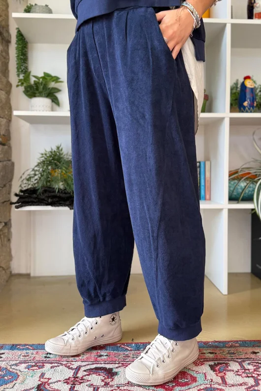 Terry B Relaxed Tapered Jogger Navy
